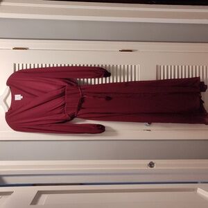 DB Studio Long Sleeve Bridesmaid Dress, Burgundy, Size: 20, Only worn once